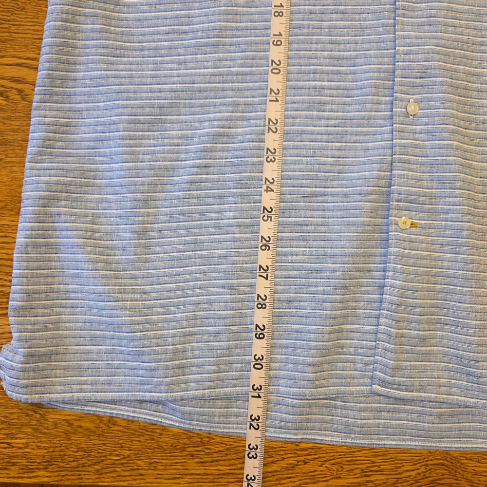 Barbour Men's 2XL Blue Striped Short Sleeve Button Down Shirt Regular Fit - Picture 6 of 16